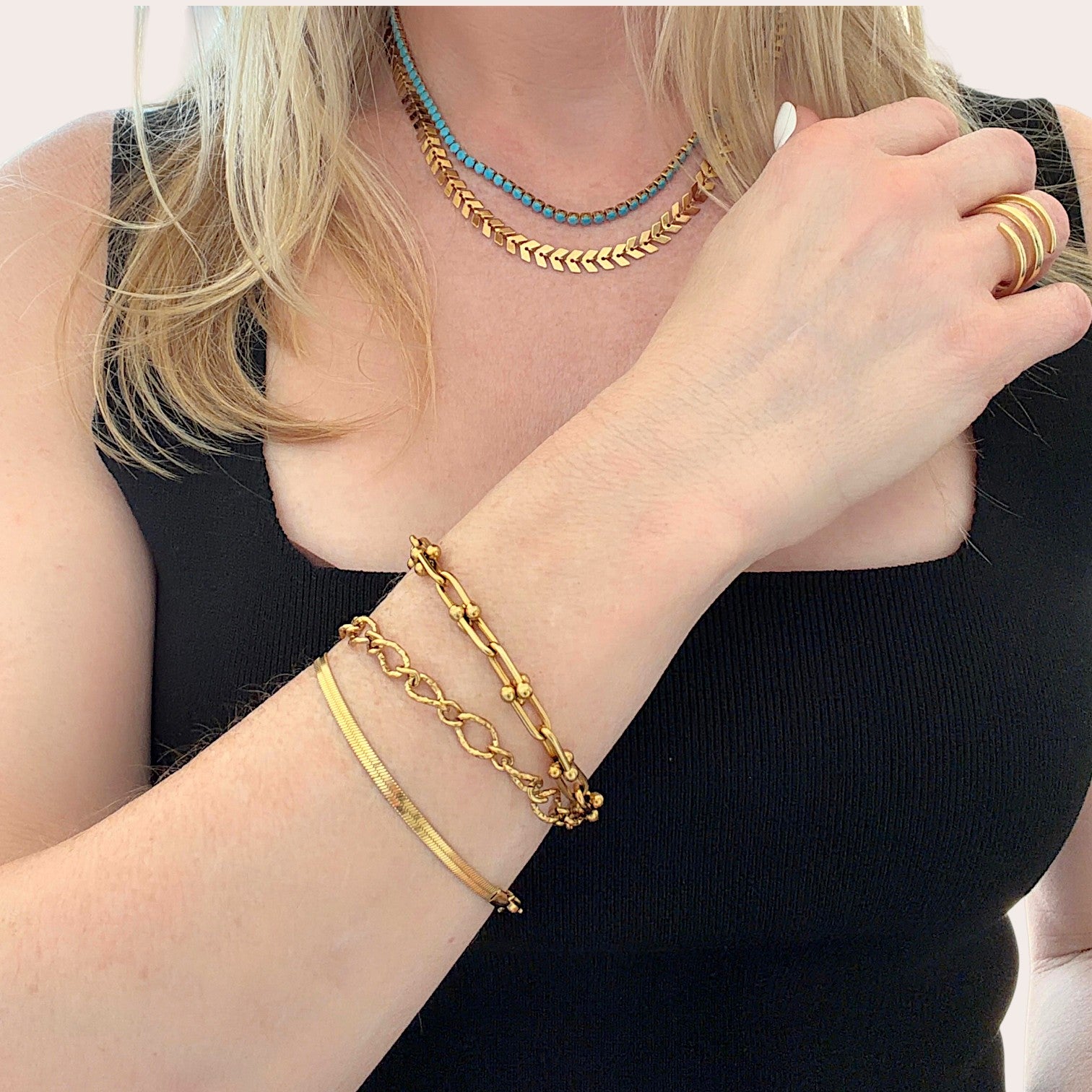 SAM hammered chain bracelet – Kristine T. Collections