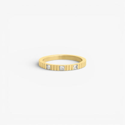 CHANNELED CZ stacking ring