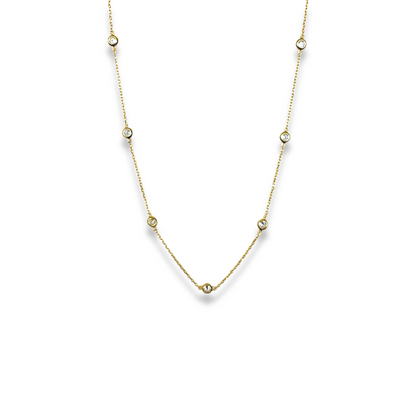 KAYLA silver or gold long CZ necklace