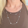 KAYLA silver or gold long CZ necklace