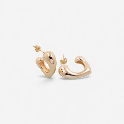 OPEN HEART gold hoops