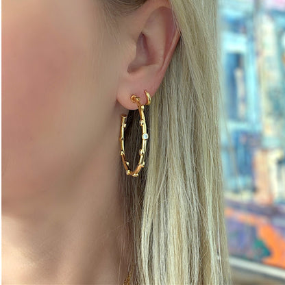 AUDREY cz studded hoops