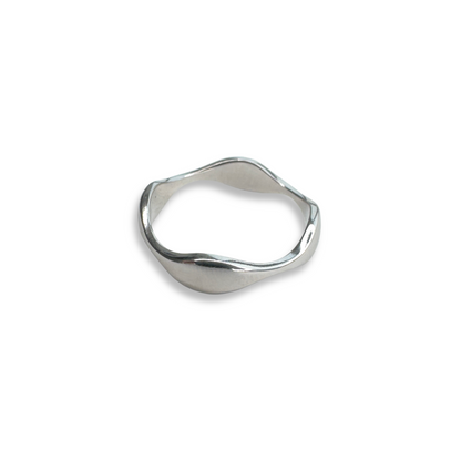 LEA silver wave stacking ring