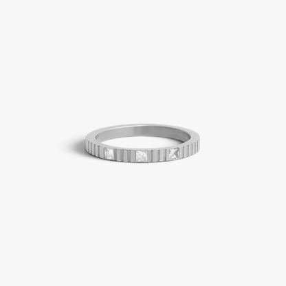 CHANNELED CZ stacking ring