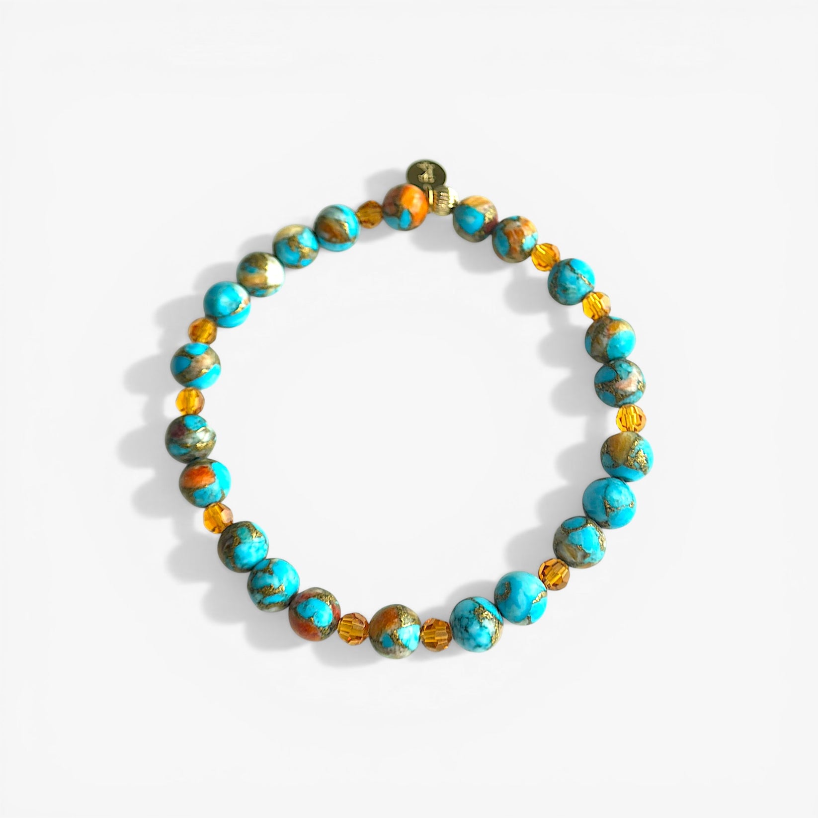 HIBISCUS SKY turquoise and Austrian crystal bracelet – Kristine T