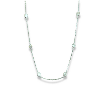 KAYLA silver or gold long CZ necklace