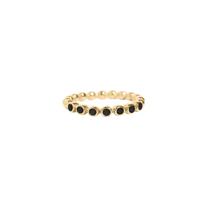 CZ BEADED stacking ring