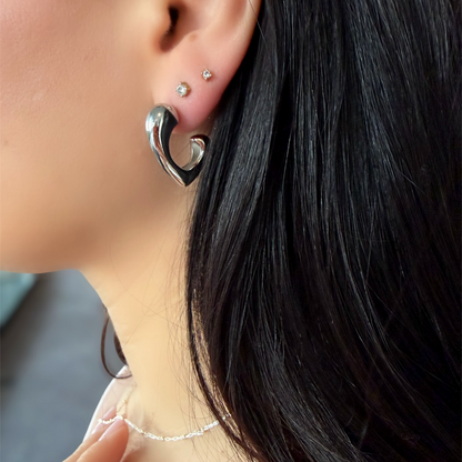 OPEN HEART chunky hoops
